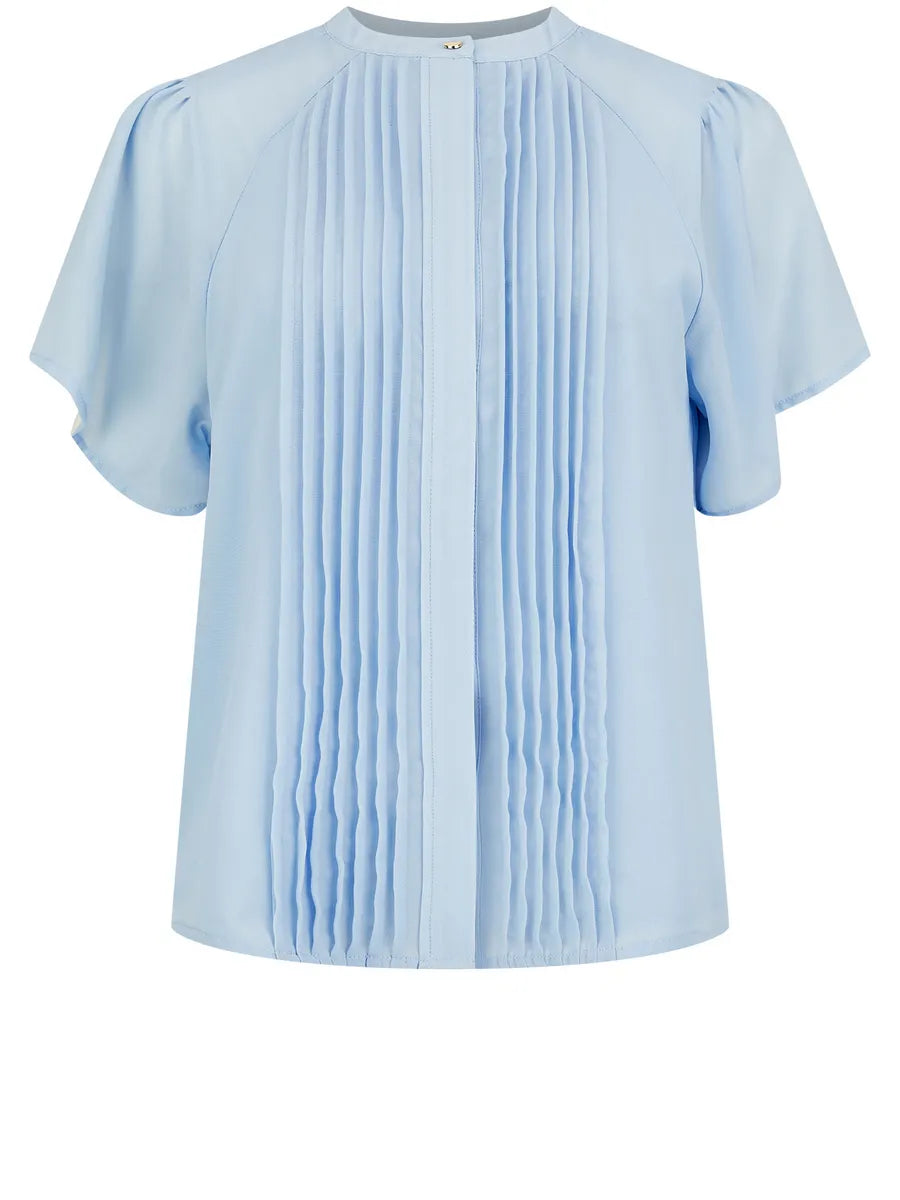 Women’s short-sleeve pleated blouse