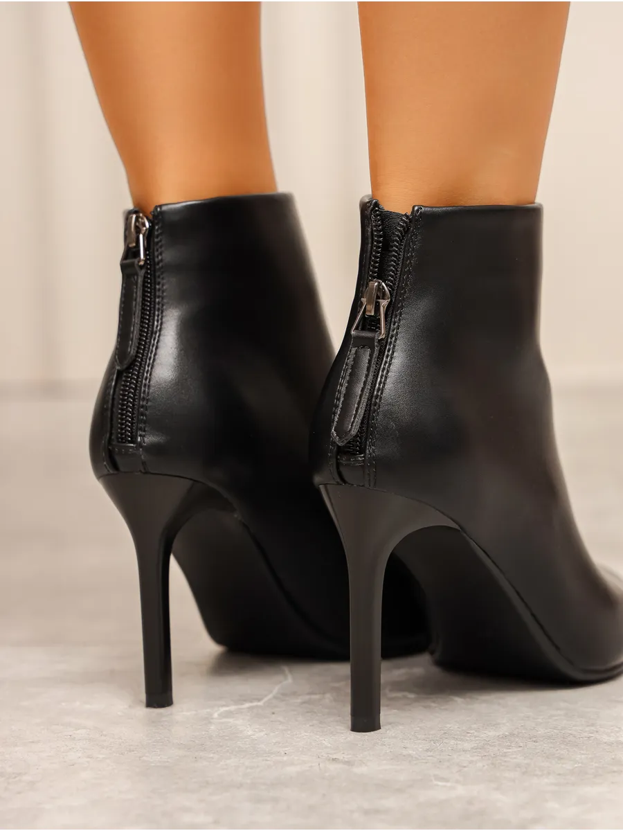 Women’s pointed-toe stiletto ankle boots for mid-season wear
