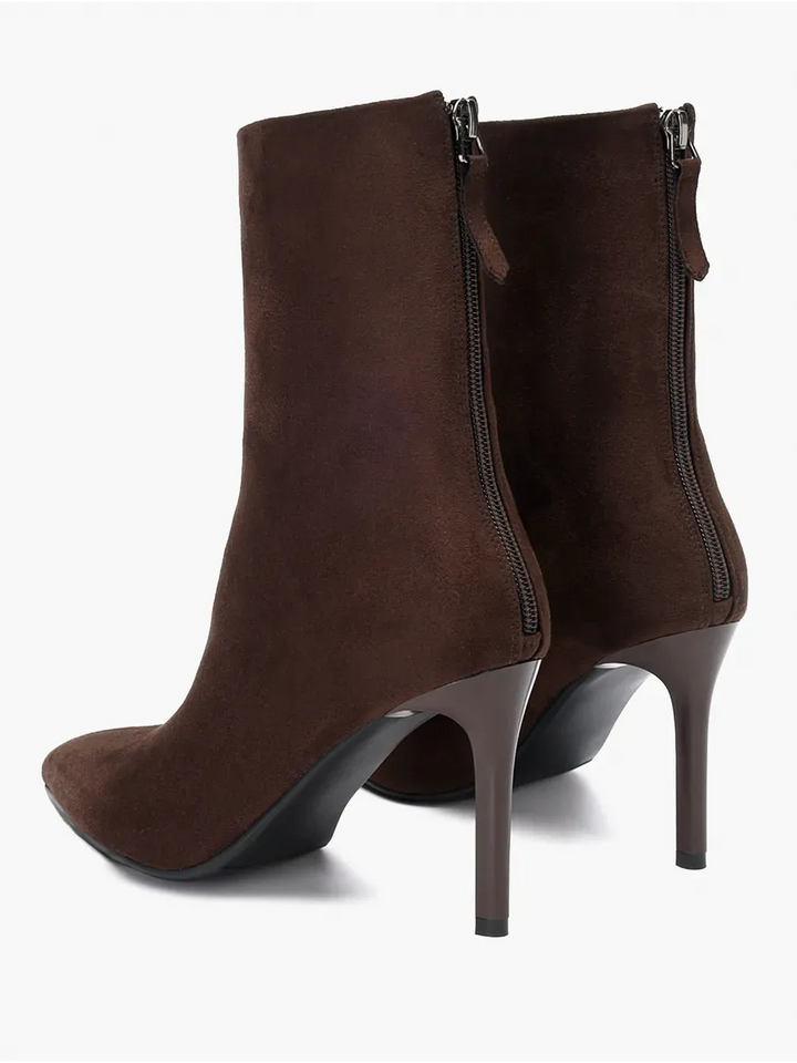 Women’s pointed-toe stiletto ankle boots for mid-season wear