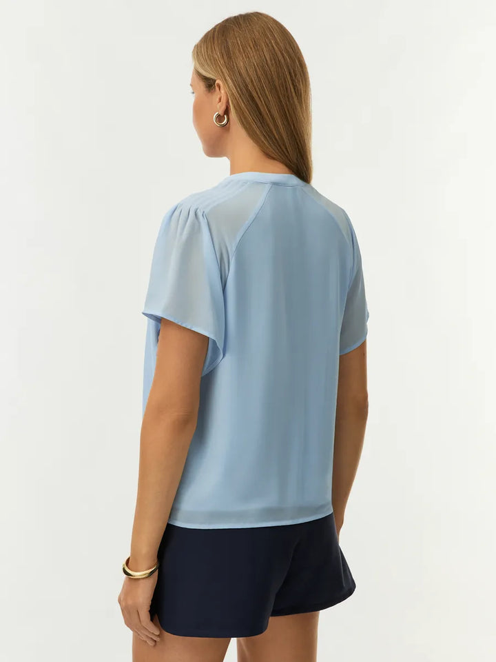 Women’s short-sleeve pleated blouse