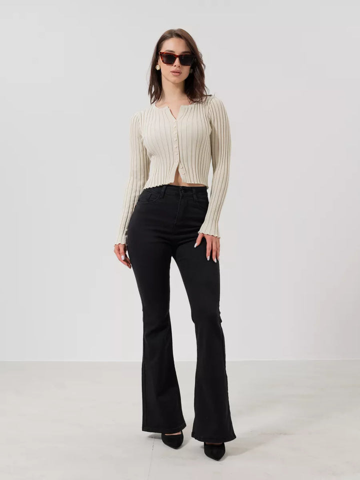 Cropped oversized button-up cardigan