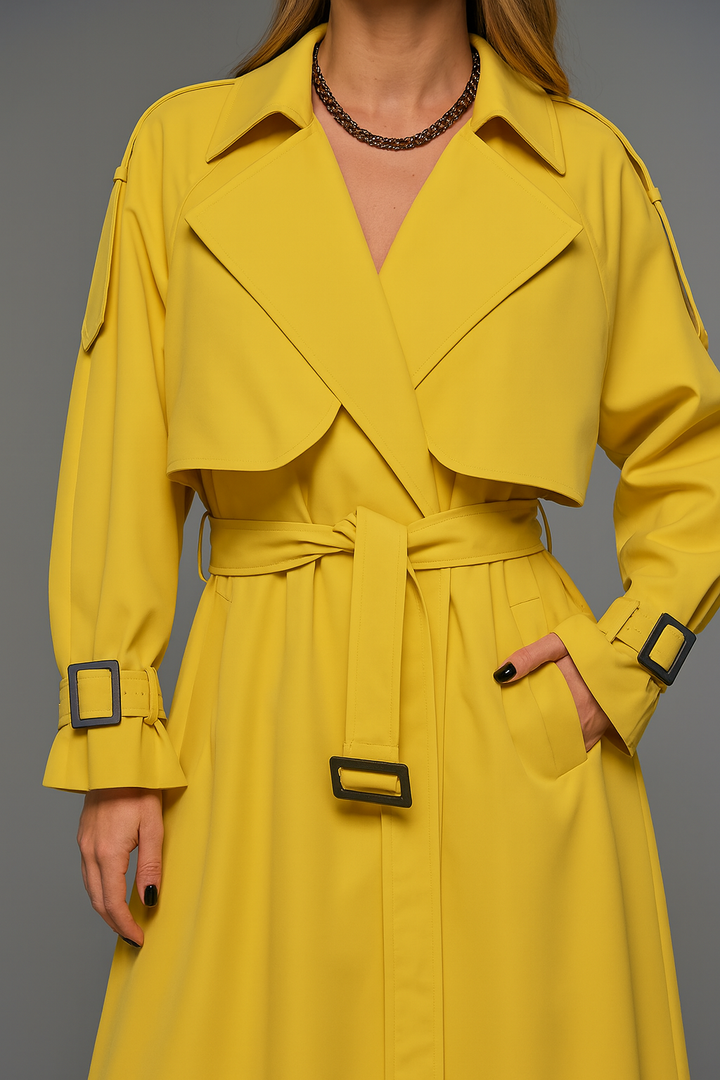 Long mid-season trench coat