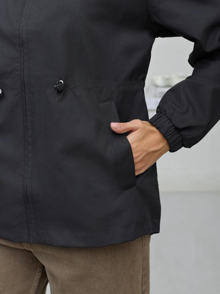 Autumn hooded windbreaker