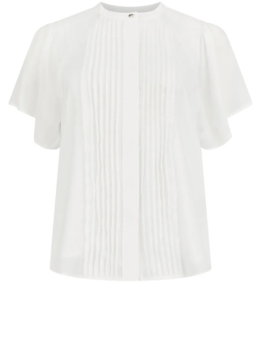 Women’s short-sleeve pleated blouse