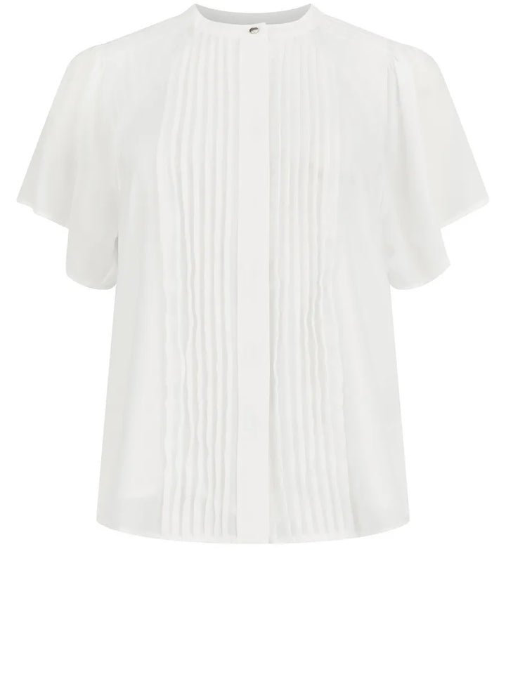 Women’s short-sleeve pleated blouse