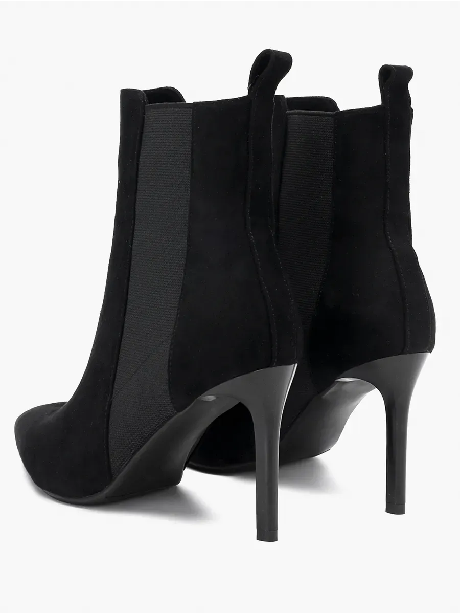 Women’s pointed-toe stiletto ankle boots for mid-season wear