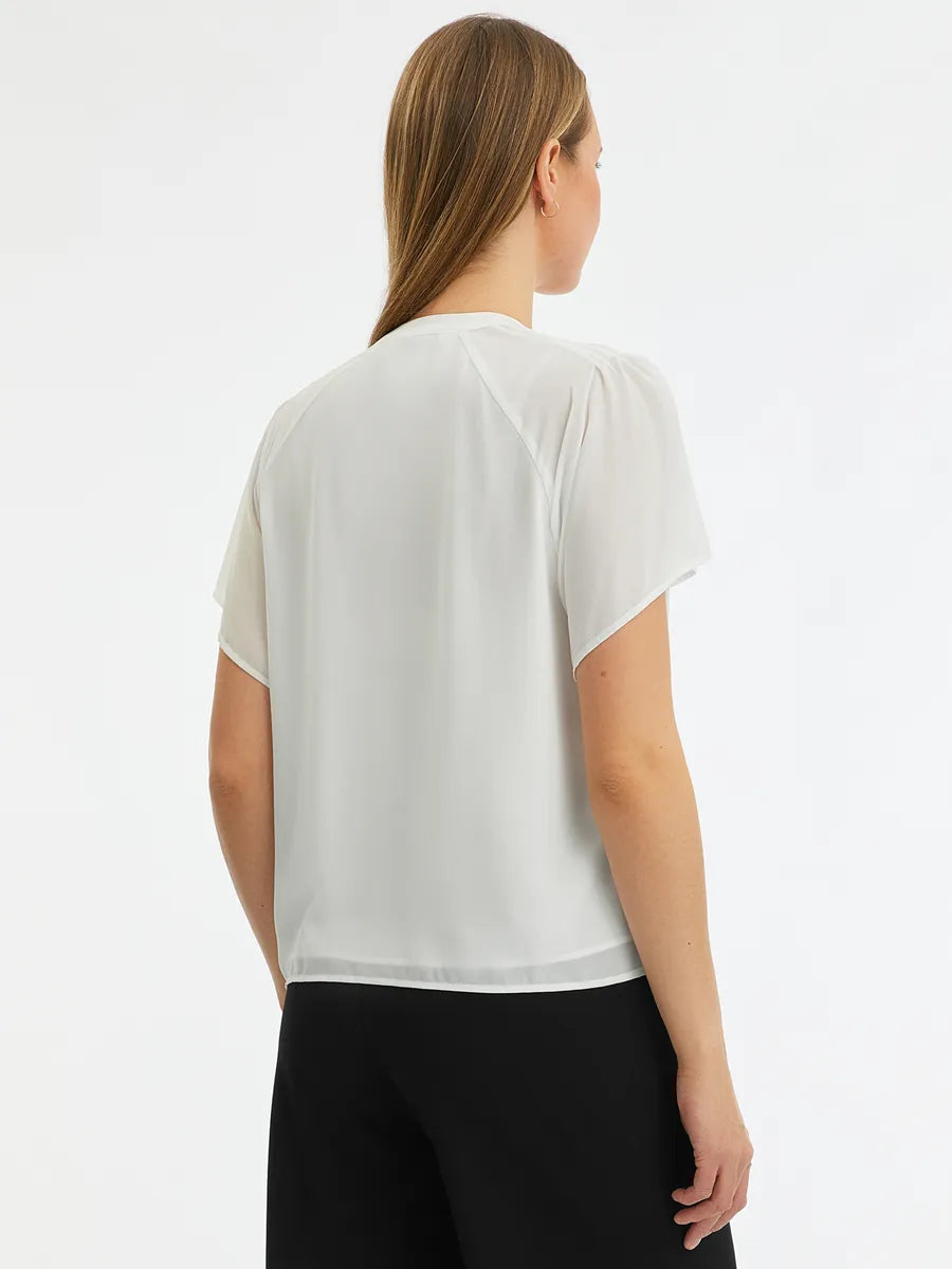 Women’s short-sleeve pleated blouse