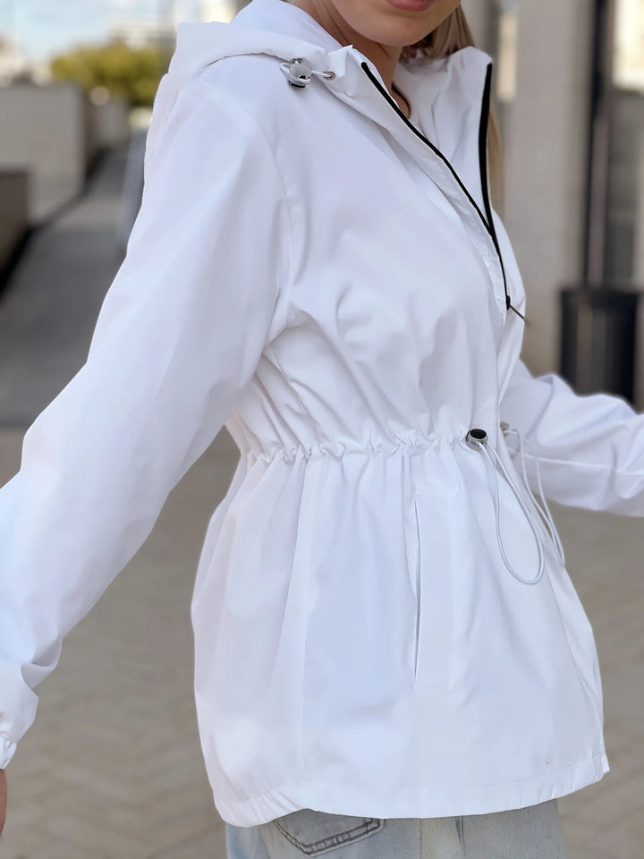 Autumn hooded windbreaker