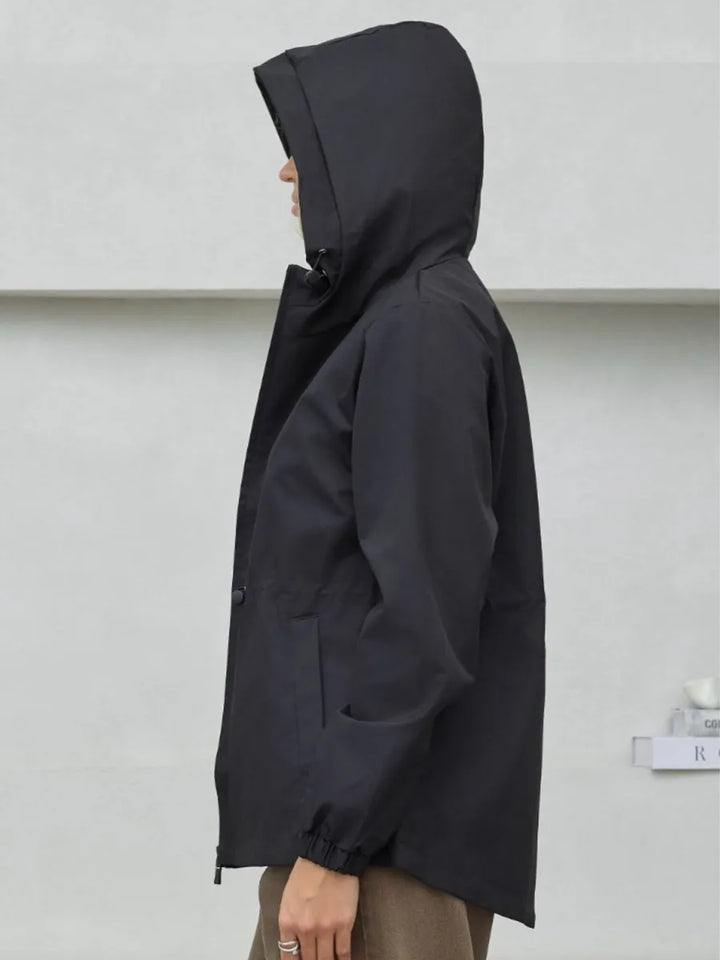 Autumn hooded windbreaker