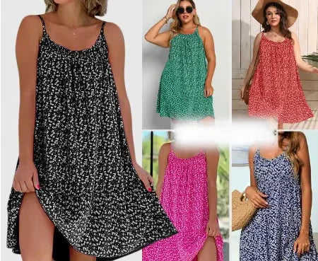 Camisolekjole med print